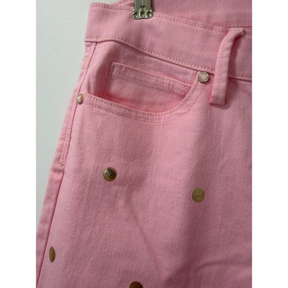 Lilly Pulitzer Pink with gold dots south ocean low rise cropped jeans sixe 6 - Picture 5 of 5